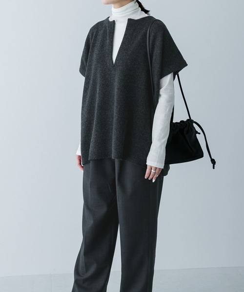 かぐれ（カグレ）の「ラムウールワイドニットベスト（ニット/セーター