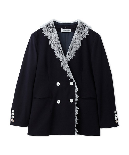 LILY BROWN（リリーブラウン）の「アタッチドレースカラーダブルJK