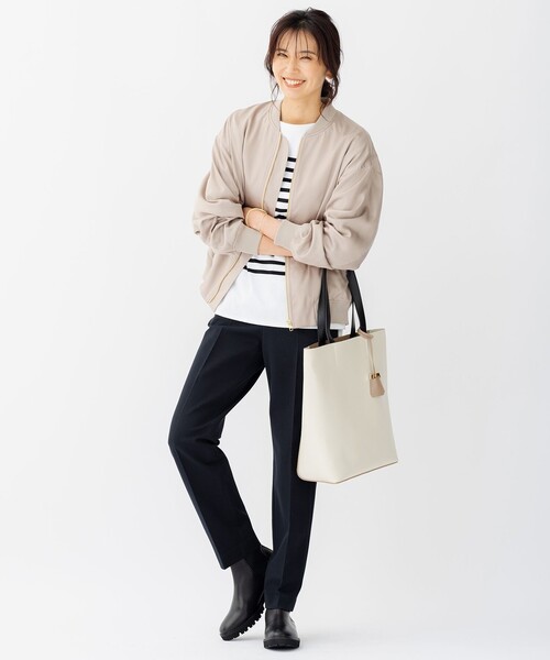 セール】テンセルレーヨンサテン MA-1 ブルゾン（ブルゾン）｜23区 L