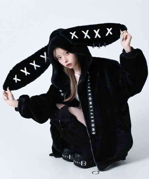 REFLEM（レフレム）の「『REFLEM/レフレム』うさ耳BIGファーパーカー