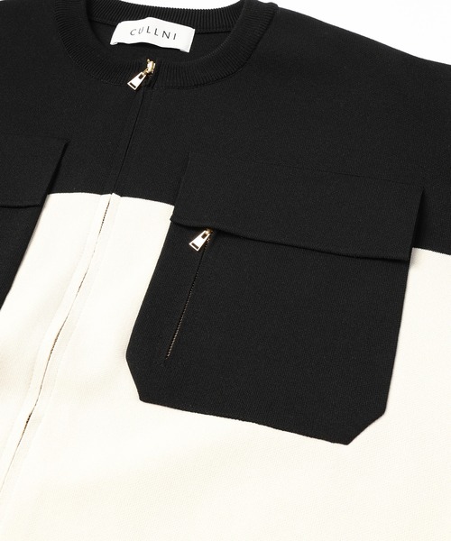 CULLNI（クルニ）の「24-AW-041 / Big Pocket Zip Up Collar Less Knit