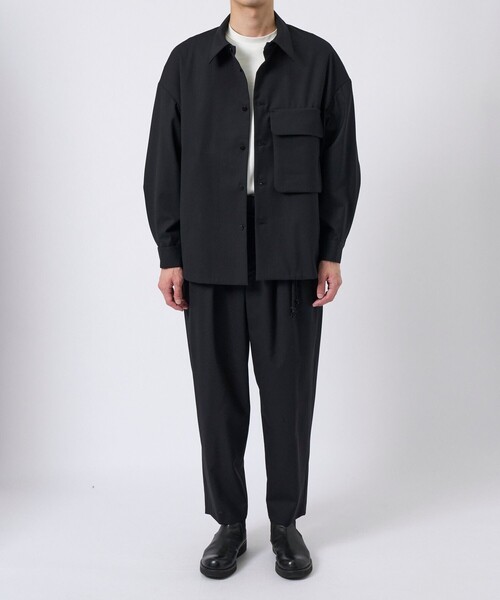 美品 ETHOSENS 15AW ノーカラーシャツジャケット 美品 ETHOSENS 15AW