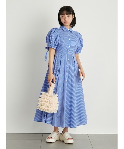 LILY BROWN（リリーブラウン）の「ボリュームスリーブシャツワンピース