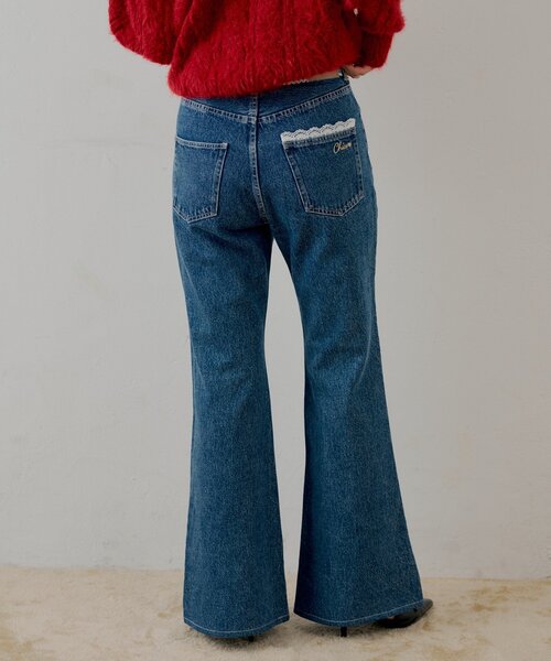 新色追加】レースデザインフレアデニム（デニムパンツ）｜Chico（チコ