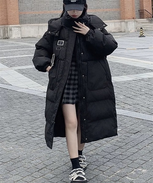 フード付き ロングダウンジャケット（ダウンジャケット/コート