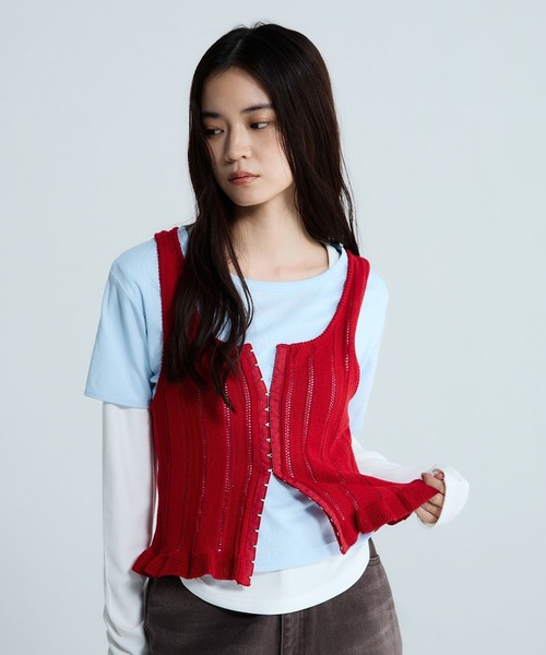 7Gヘムフリルニットビスチェ/658875（ベスト）｜JEANASIS（ジーナシス