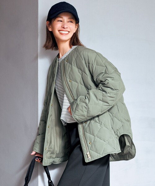 自宅で洗濯OK / 軽量で暖かい】TAIONコラボ キルティングブルゾン