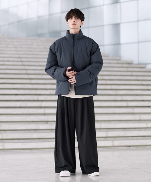 セール】ハイネック中綿ショートジャケット(600フィルパワー)（ダウン