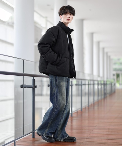セール】ハイネック中綿ショートジャケット(600フィルパワー)（ダウン