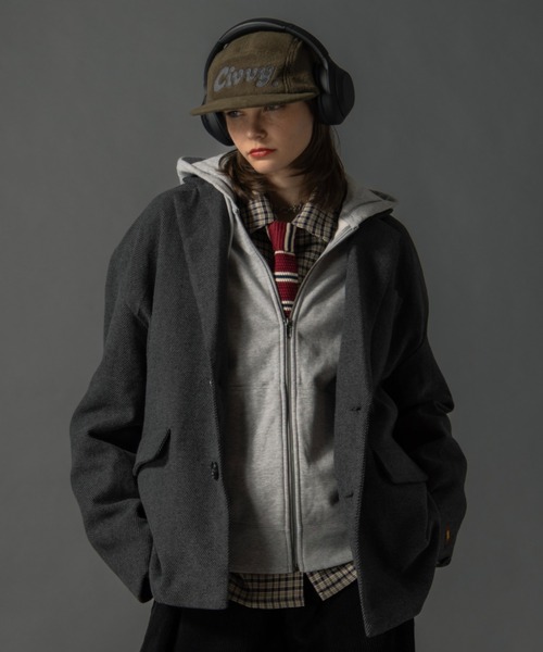 Herringbone / Bird's Eye Tailored Jacket - ヘリンボーン