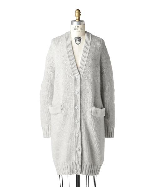 Drawer（ドゥロワー）の「Drawer ムートンパッチロングカーディガン