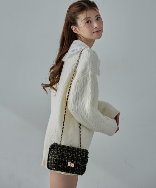 セール】ツイードチェーンショルダーバッグ（ショルダーバッグ