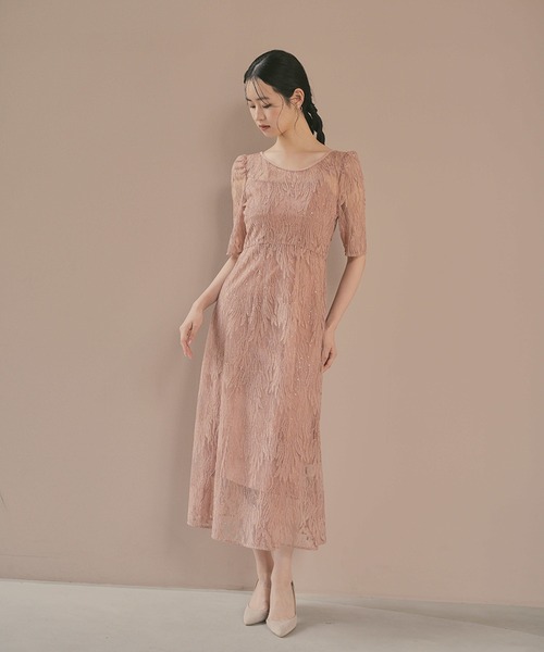 スパンコールアネモネドレス【結婚式 二次会 同窓会 成人式 パーティー