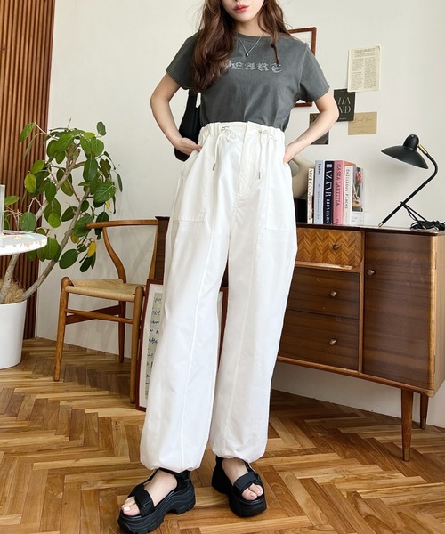 セール】【累計販売枚数2万枚突破！】すそドロストワークパンツ