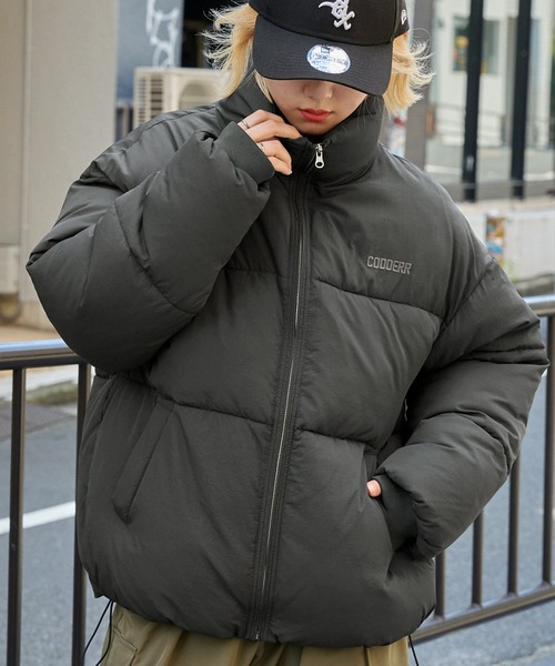 セール】【CODDERR】ボリュームハイネック撥水ナイロン中綿ジャケット