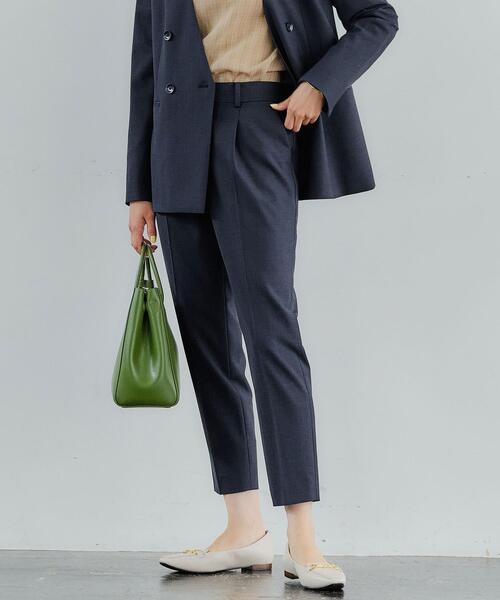 グリーンレーベルリラクシング ノーカラー テーパードパンツ スーツ