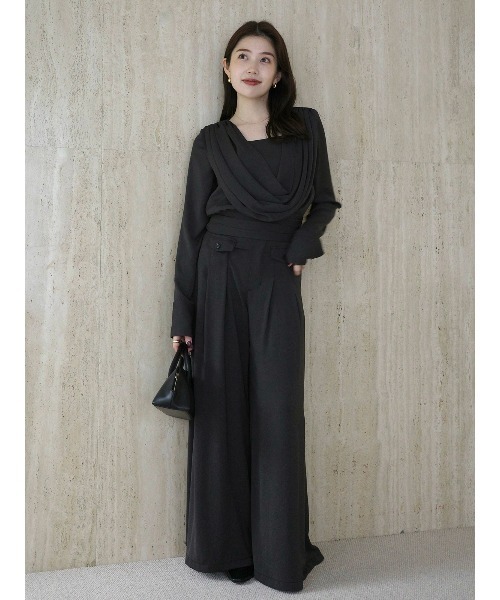 パウダーサテンドレープトップス（シャツ/ブラウス）｜anuans（ア