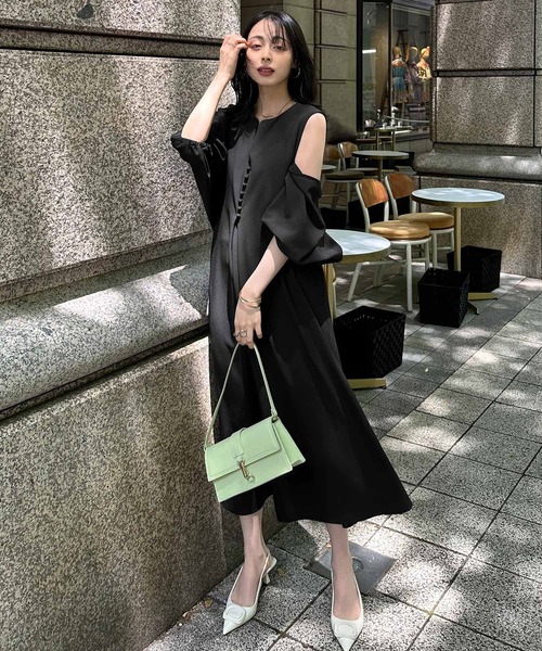 洗える3WAYボレロ＆フレアロング丈ワンピースセット リゾート