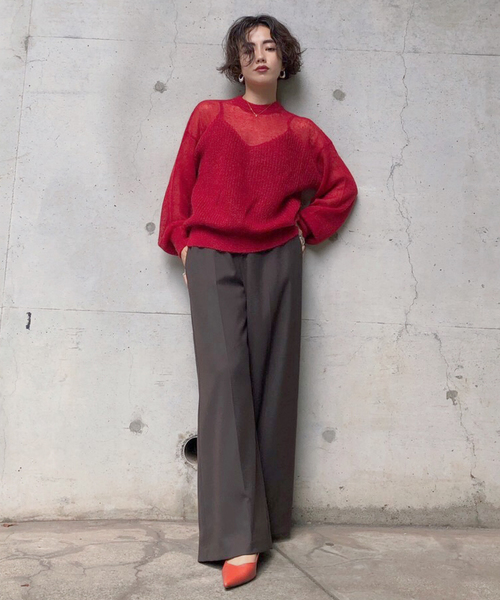 Ameri（アメリ）の「BUSTIER PATTERN KNIT SET（ニット/セーター