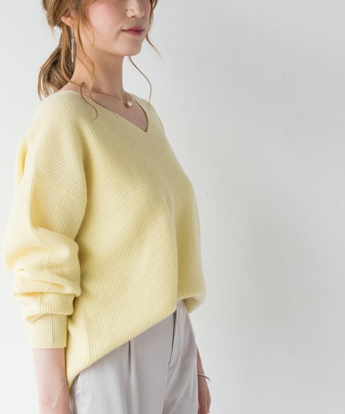 LOUNGEDRESS（ラウンジドレス）の「カシミヤ100畦Vネックニット