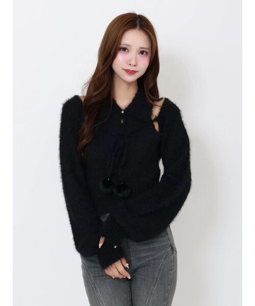 EATME（イートミー）の「シャツカラーアンサンブルニットTOP（ニット