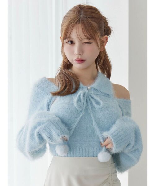 EATME（イートミー）の「シャツカラーアンサンブルニットTOP（ニット