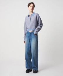 6（ロク）の「＜6(ROKU)＞アルパカウールナイロン ポロニット（ニット