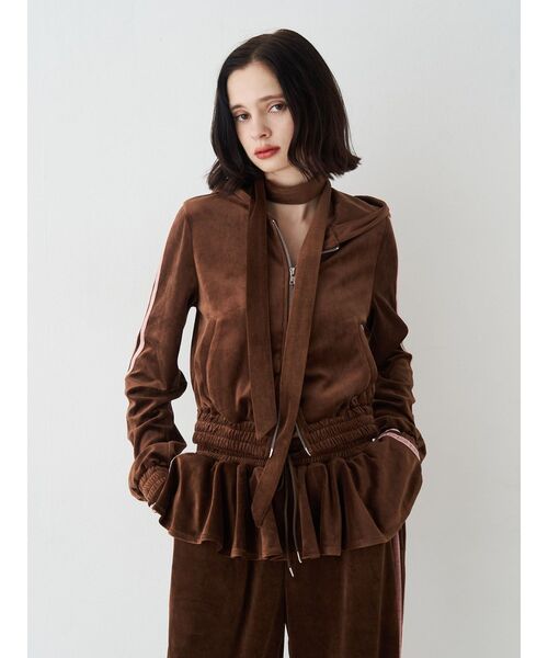 セール】ベロアコンパクトラインZIPフーディ【セットアップ対応】冬服