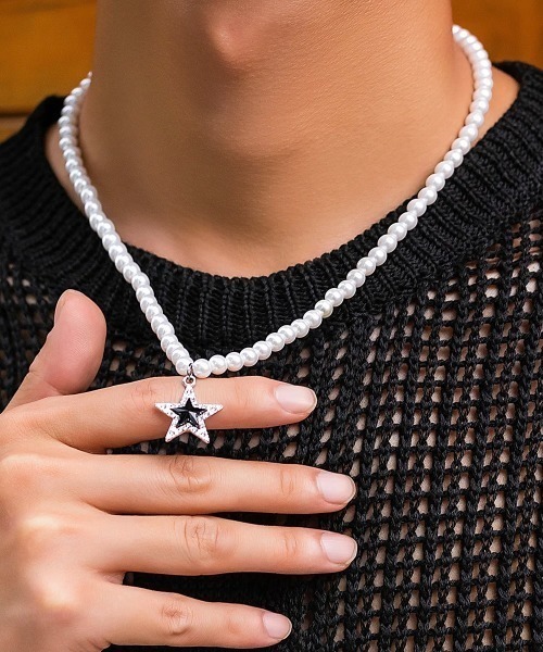 パール風ネックレス スタートップ Y2K 韓国 ヒップホップ(BDS