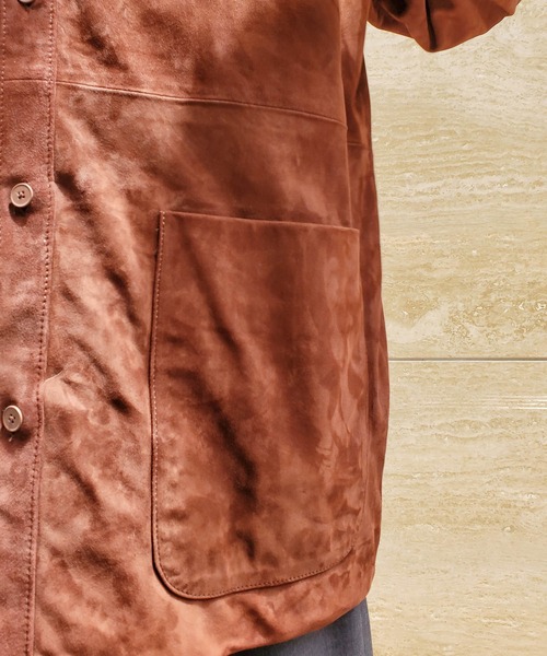 ATON / エイトン】LAMB SUEDE SHIRT JACKET / ラムスエードシャツ