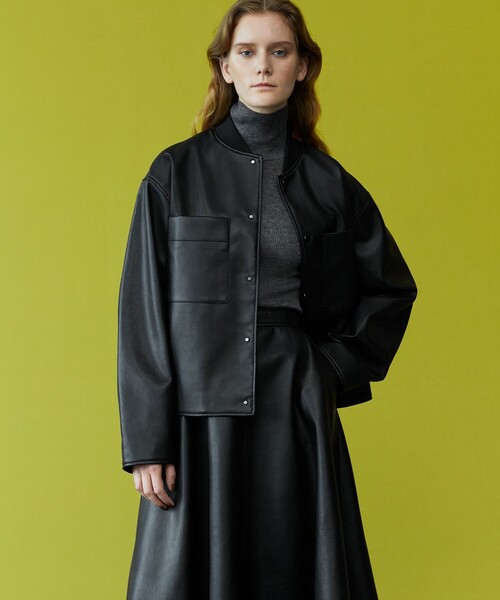 uncrave（アンクレイヴ）の「ウォッシャブル エコレザー ブルゾン