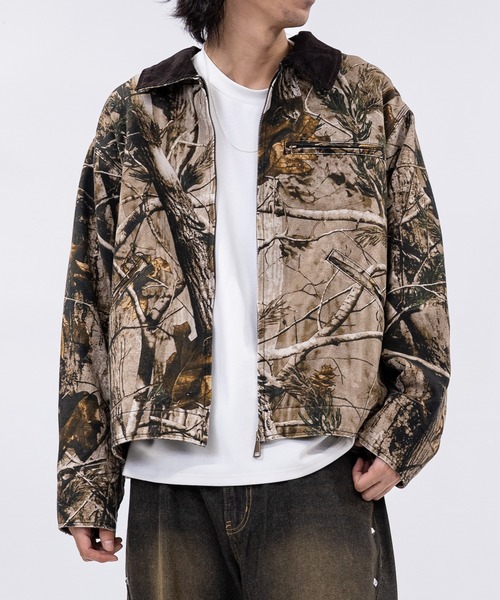 13】リアルツリーカモ 襟コーデュロイ ジャケット（ミリタリー