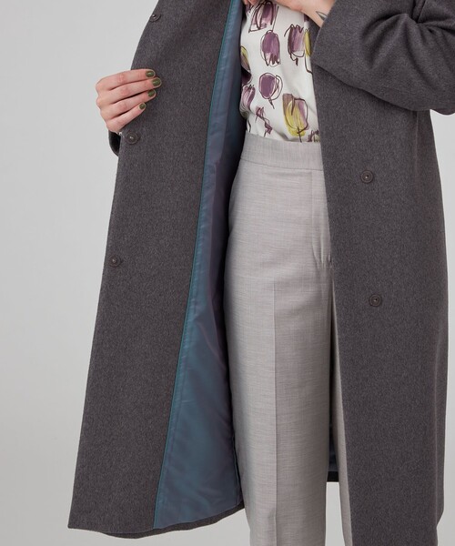 ピュアカシミヤ ノーカラーコート（ノーカラーコート）｜TOMORROWLAND
