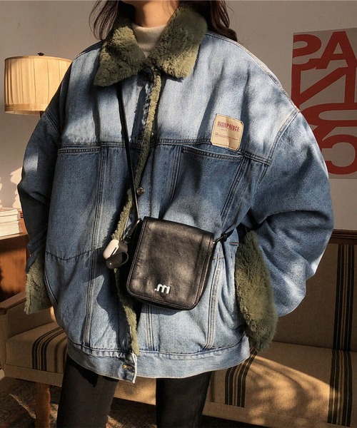 セール】厚地 裏ボア デニムコート/ジャケット（デニムジャケット