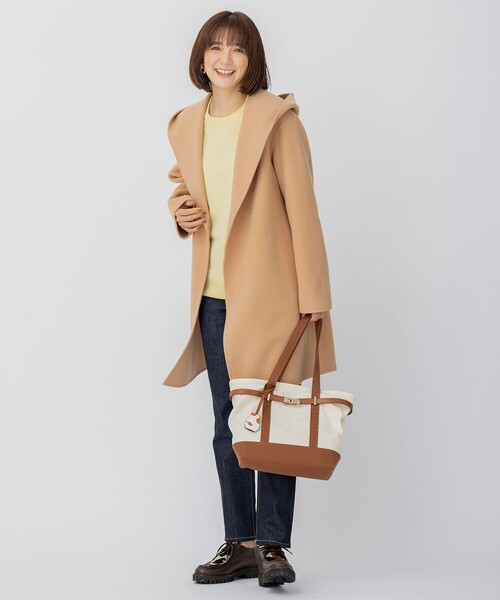 23区（ニジュウサンク）の「ウールリバー フード付き ミドル丈コート