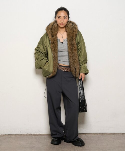 セール】【UNISEX】2WAYリバーシブルファーブルゾン（ブルゾン