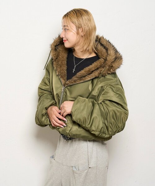 セール】【UNISEX】2WAYリバーシブルファーブルゾン（ブルゾン