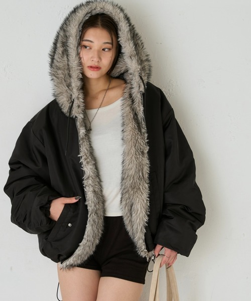 セール】【UNISEX】2WAYリバーシブルファーブルゾン（ブルゾン