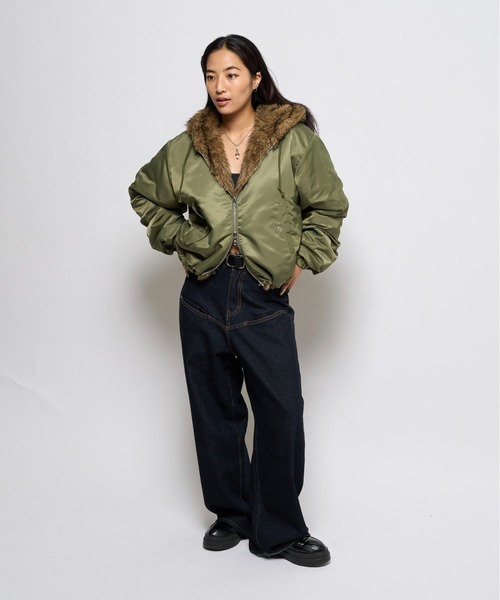 セール】【UNISEX】2WAYリバーシブルファーブルゾン（ブルゾン