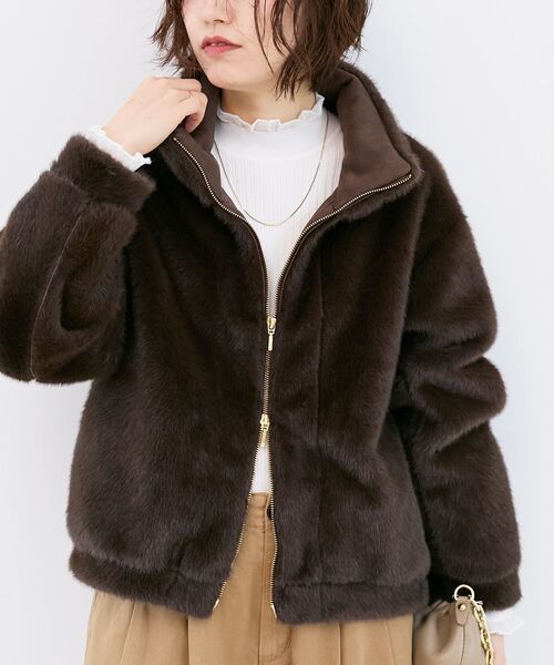 セール】ミンクタッチスタンドカラーファーブルゾン（ブルゾン）｜le