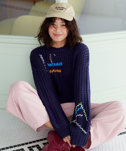 セール】【知久友里恵さんコラボ】ハンドステッチニット（ニット