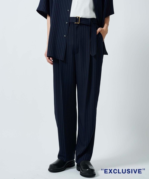 CULLNI（クルニ）の「STUDIOUS別注 WIDE STRAIGHT SLACKS STRIPE