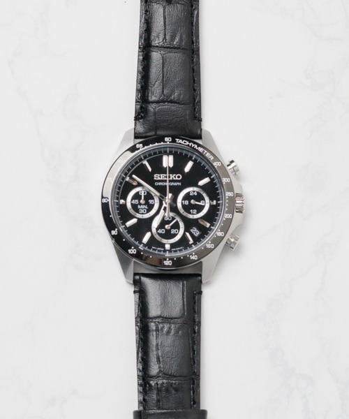 SEIKO/ クオーツ クロノグラフ レザーベルト【海外モデル】（アナログ