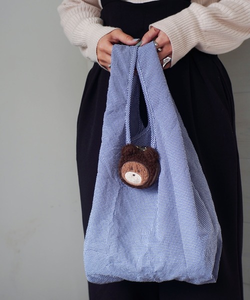 JOUET / ジョエット 】アニマルクマちゃん ギンガムチェックエコバッグ