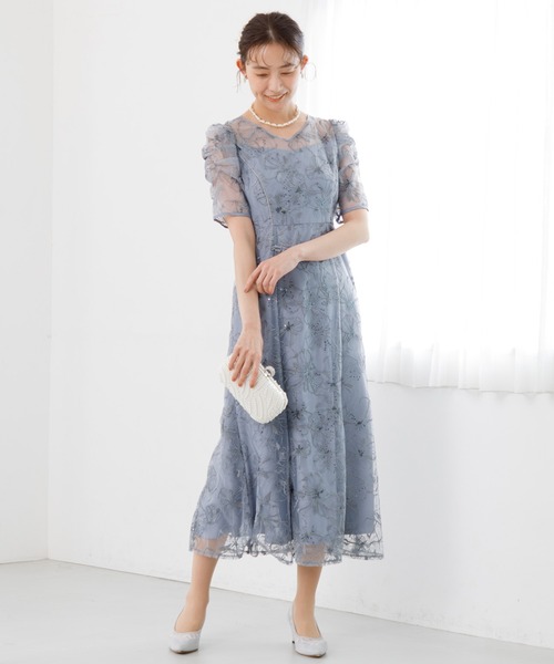 スパンコール刺繍レース ワンピースドレス | 【公式】form forma