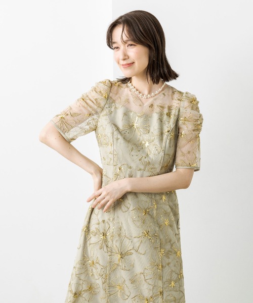 スパンコール刺繍レース ワンピースドレス | 【公式】form forma