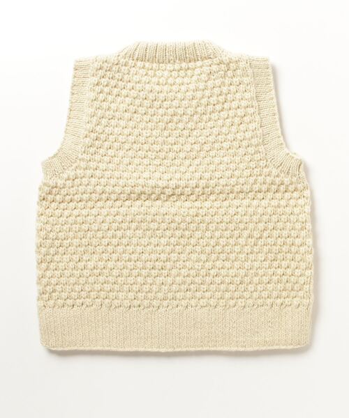 お値下げ！hau ハウ ハンドニットベスト nepal アイボリー×グレー 美品