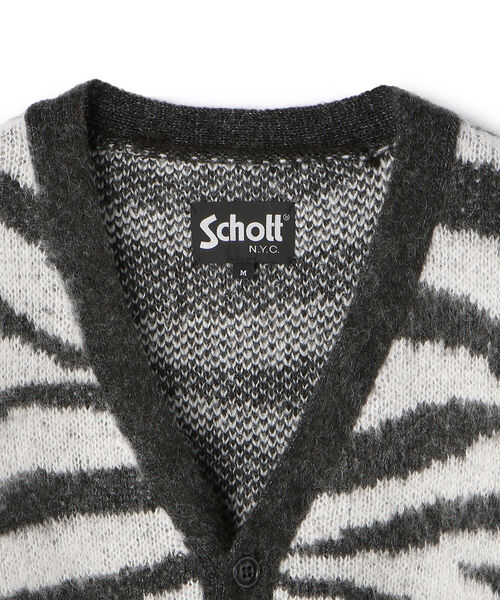 schott（ショット）の「Schott/ショット/MOHAIR ZEBRA CARDIGAN/モヘア