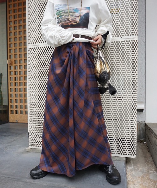 セール】UND DRAPE CHECK SKIRT（スカート）｜Ameri（アメリ）の