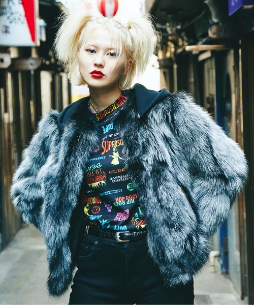 極美品 オゾンコミュニティ ネイティブ柄 ファージャケット